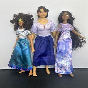 Disney ENCANTO DOLLS 3 Dolls Mirabel, Isabela & Luisa VGUC FS Bnfts Charity